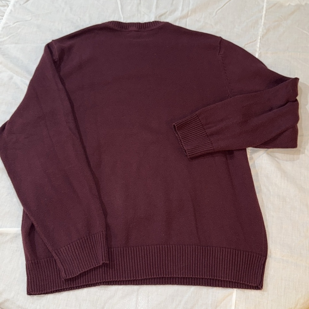 Men’s Maroon Crewneckk Sweater by John Ashford - Picture 2 of 4